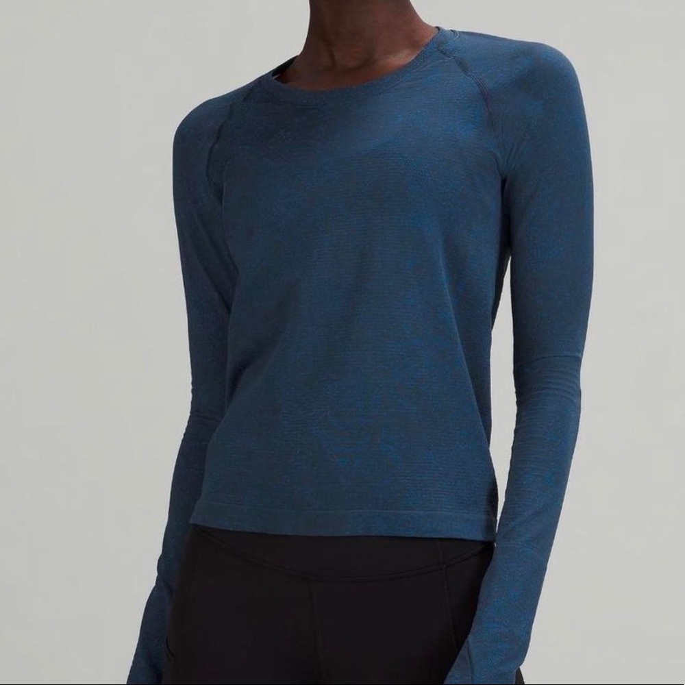 Distorted Mineral Blue LuLu Lemon Swiftly Tech Shirt